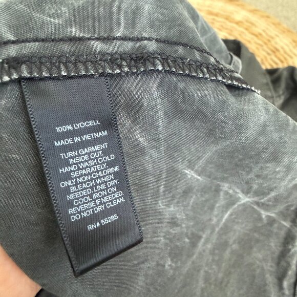 Express Washed Black / Gray Lyocell Utility Boyfriend Shirt - Picture 6 of 6